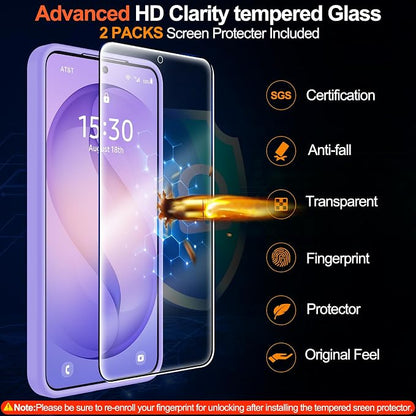 MOZOTER for Samsung Galaxy S26 Plus Case with Magnetic,[Compatible with MagSafe][12Ft Military Dropproof][2*Screen Protector] Translucent Anti-Slip Back Slim Shockproof Case for S26 Plus-Purple