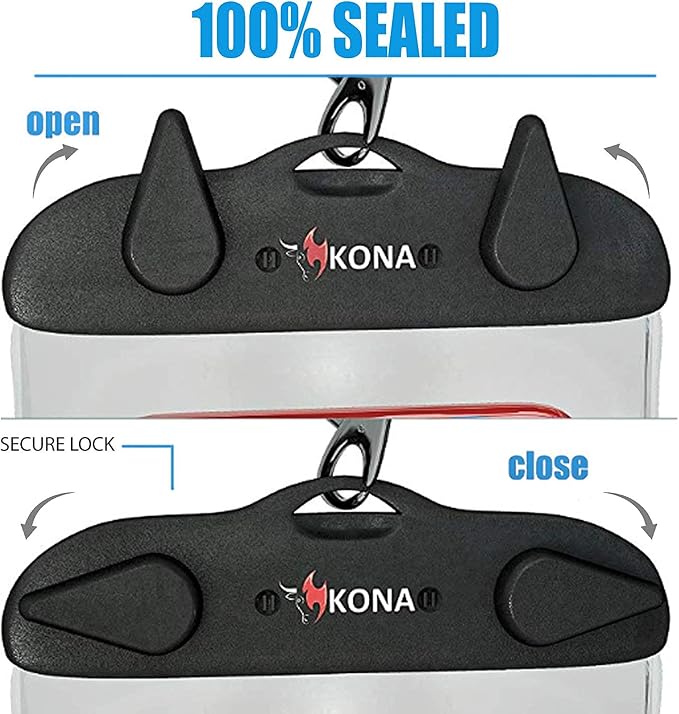 Kona Submariner Universal Waterproof Case - Waterproof Phone Pouch Compatible for iPhone 14 13 Pro Max XS Plus Samsung Galaxy S22 Cell Phones Up to 7.5", IPX8 Cellphone Dry Bag for Vacations - 2 Pack