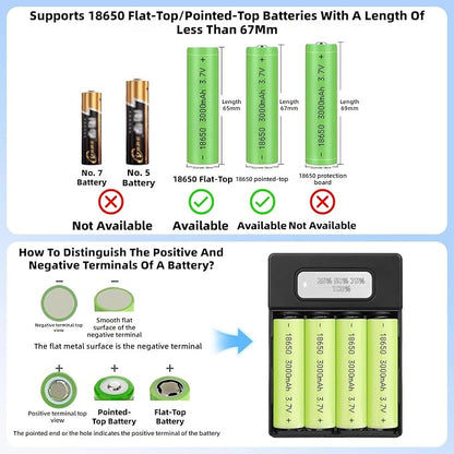 Battery Holder Case for Phone Electronics Fast Charging Portable Charging Power Shell 18650 Battery Box Case Shell ABS Enclosure Black