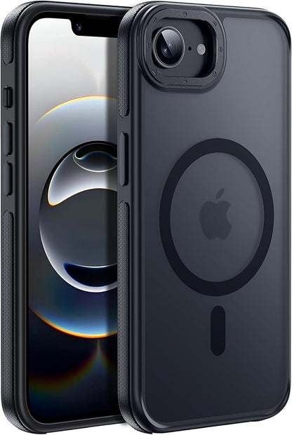 Strong Magnetic for iPhone 16E/17E Case [7X Military-Grade Protection for iPhone 16E Phone case] Compatible with fit MagSafe Shockproof Translucent Slim Thin Case for iPhone 16E/17E-6.1", Black