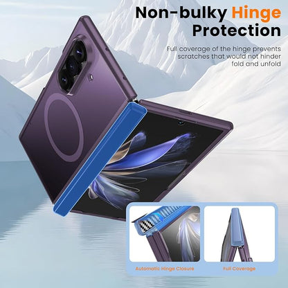 WRJ Magnetic for Samsung Galaxy Z Fold 8 Ultra Case,Dark Purple | Fit for Magsafe,Buit-in Screen Protector,Full Hinge Protection,Military Grade Drop Protection,Slim Shockproof Phone Case