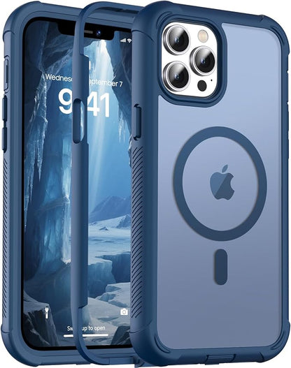 jaroco Magnetic for iPhone 12 Pro Max Case, [Compatible with MagSafe][Military Grade Drop Protection][Heavy Duty Protection][Non-Slip][Shockproof] 2-Layer Durable Bumper Phone Case 6.7''-Deep Blue