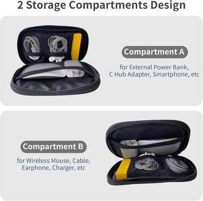 Electronics Organizer Travel Case, Cable Organizer Travel Essentials Tech Pouch,Suitable for Charger, Cable, Phone，Flash Drive,Black