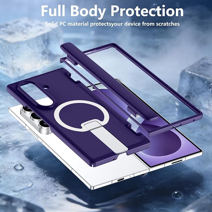 For Samsung Galaxy Z Fold 8 Ultra Case with Kickstand & Screen Protector | MagSafe-Compatible,Military Grade Drop Tested Non-Slip Slim Shockproof Case for Samsung Z Fold 8 Ultra-Roland Purple