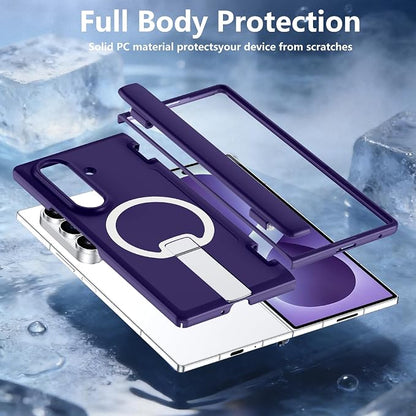 For Samsung Galaxy Z Fold 8 Ultra Case with Kickstand & Screen Protector | MagSafe-Compatible,Military Grade Drop Tested Non-Slip Slim Shockproof Case for Samsung Z Fold 8 Ultra-Roland Purple