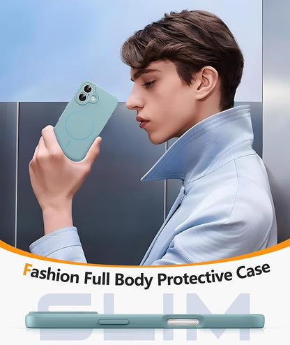 FNTCASE for iPhone 17 Case: [Compatible with Magsafe] Integrated Silicone Phone Cases with [Full Camera Protection] [Screen Protector] Military Grade Shockproof Protective Cover