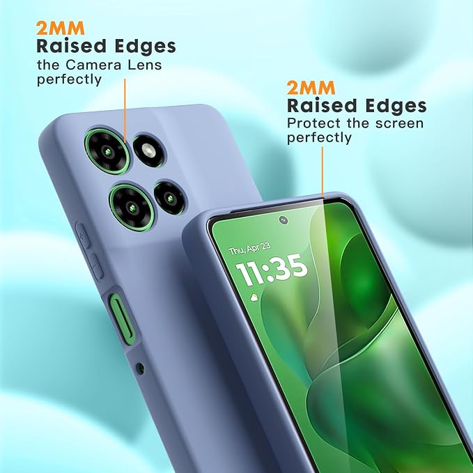 Case for Motorola Moto G Power (2025), 2 Pack Tempered Glass Screen Protectors, Soft TPU Silicone Shockproof Case-Lavender