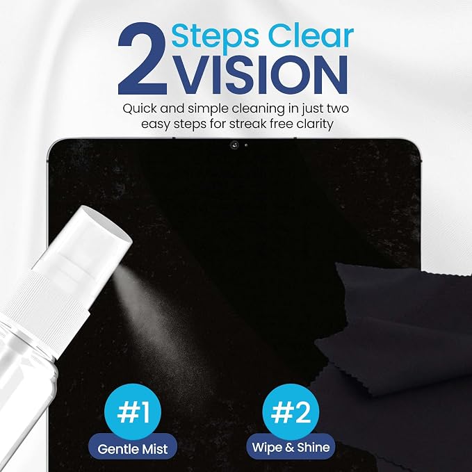 Purity Eyeglass Cleaner Family Pack - Multi-Size Lens Cleaner Kit - 1x1oz, 1x2oz, 1x4oz, 1x8oz Bottles + 4 Premium Microfiber Cloths - Safe for All Lenses, Eyeglasses, & Screens - Streak-Free Formula
