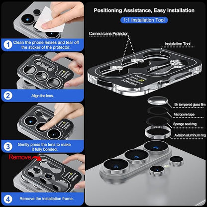WSKEN for Samsung Galaxy S26 Ultra Camera Lens Protector - Ultra Thin Case Friendly, 9H Shatterproof Tempered Glass with Anti Scratch Metal Circle Camera Screen Protector Cover Accessories, Silver