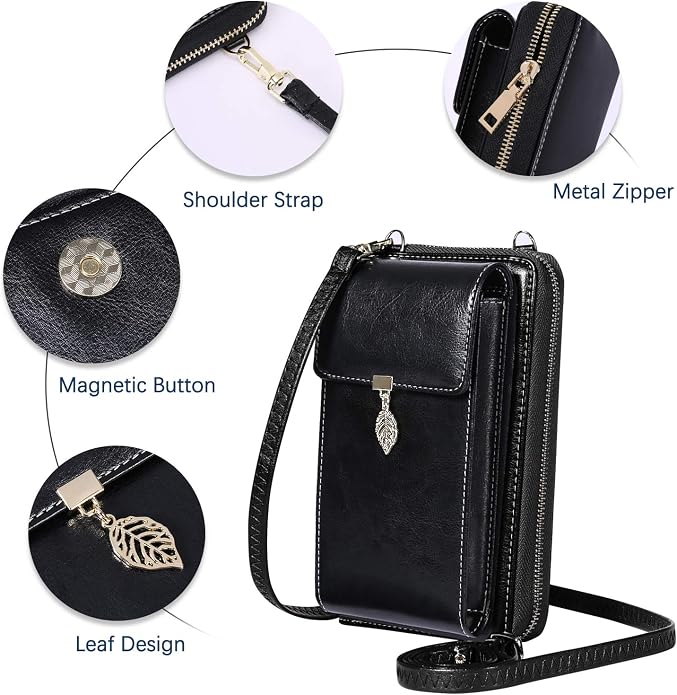 HUANLANG Small Crossbody Phone Bags for Women Leather Cell Phone Purse Wallet | Small, Cell Phone