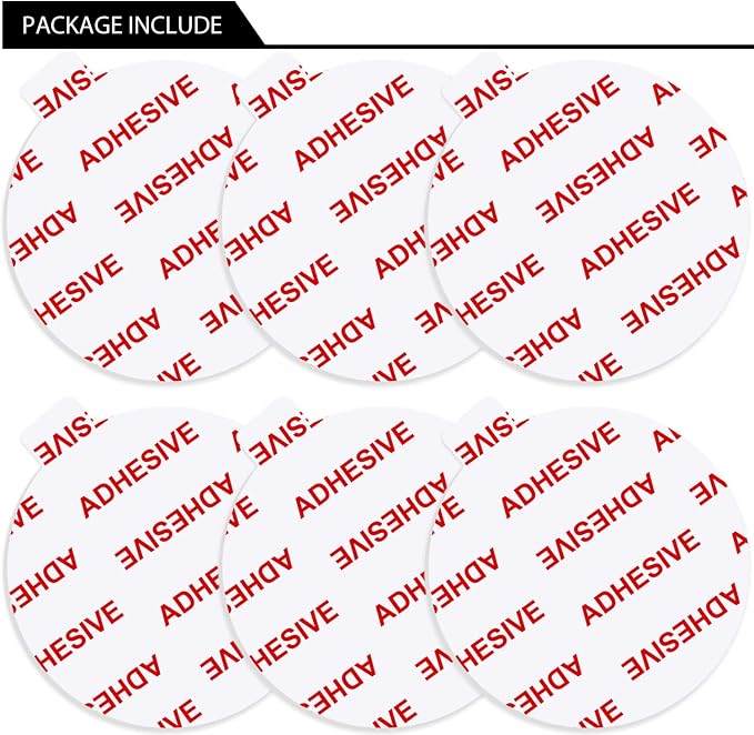 AZXYI 6 Pcs Clear Adhesive Replacement for Suction Cup Dashboard Phone Mount - Easy to Use, High Bond, Peels Off Without Leaving Residue