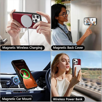 Wallet Case for iPhone 15 Pro with Card Holder/Crossbody Wallet/Strap| RFID Blocking | Magnetic | Kickstand | Detachable | PU Leather Phone Case for iPhone 15 Pro,6.1 in,Wine Red