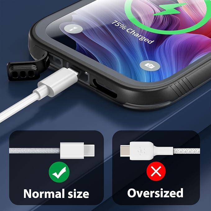 SPORTLINK for iPhone 17 Waterproof Phone Case - Built in Screen Protector/Shockproof/Military Rugged Dropproof/Dustproof/Heavy Duty, 360 Full Body, Protective Cover for iPhone 17 6.3 inch Black