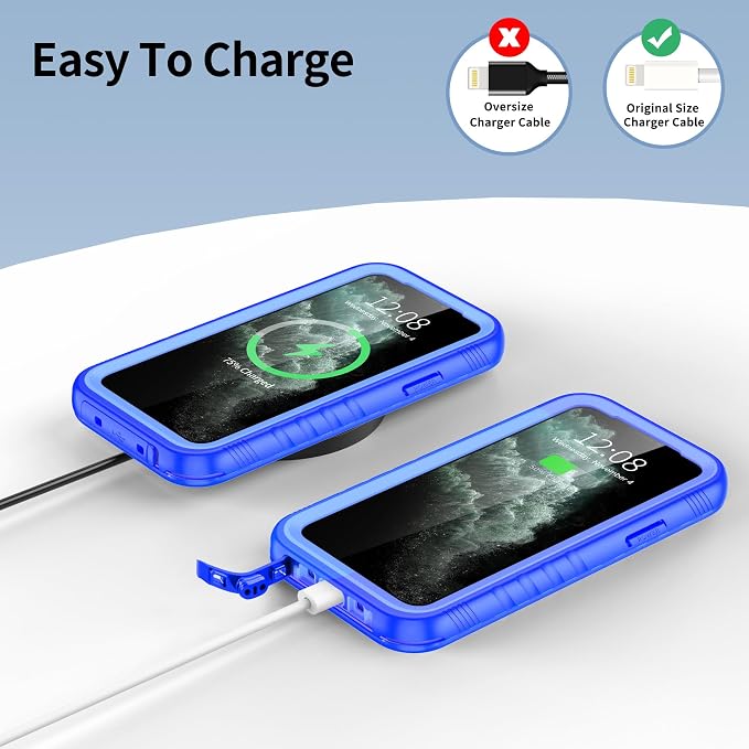 SPORTLINK for iPhone 11 Pro Waterproof Case, Full Body Underwater/Rugged/Heavy Duty Shockproof/Dustproof Case with Built-in Screen Protector for iPhone 11 Pro 5.8 Inch (Blue)