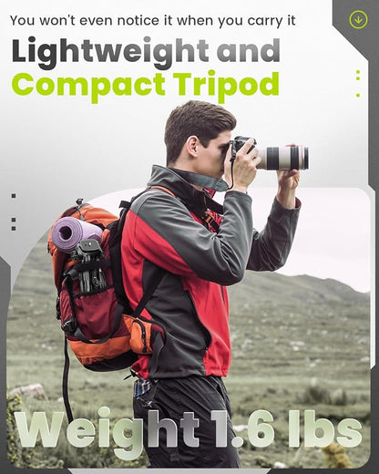 CAMBOFOTO 30"-Camera-Tripod, Porfessional Aluminum Heavy Duty Tripod Stand for Mirrorless Camera/DSLR/Cell Phone/Camcorder, with Holder and Travel Bag (Weight 1.5Lb, Max Load 15 Lb)