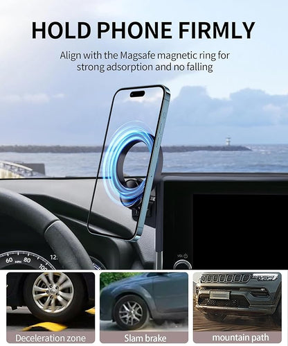 MaserWeller Car Phone Holder for Toyota RAV4 2019-2025 Accessories 7/8-Inch Screen Fixed Clip, 360° Rotation Smart Phone Mount Compatible with MagSafe, Cell Phone Holder That Does Not Affect Air Vent