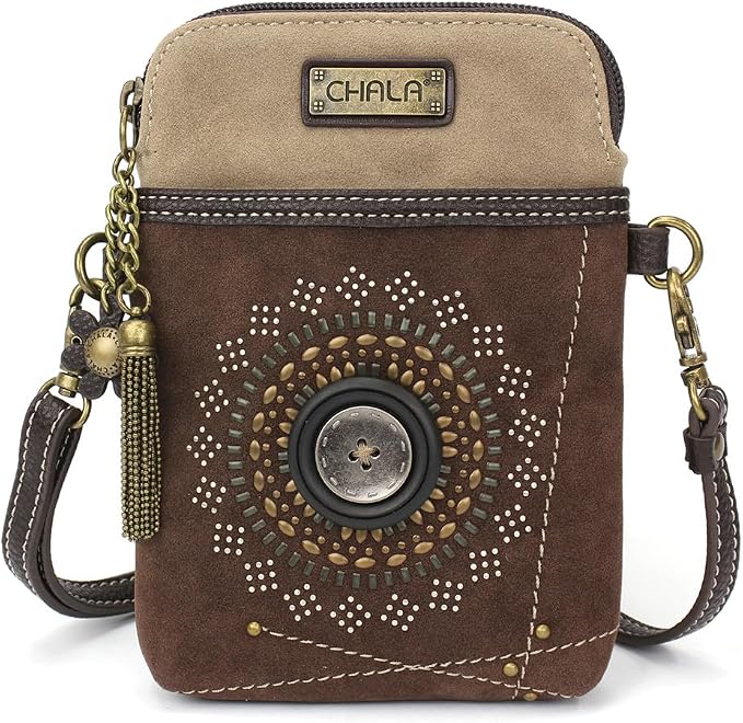 CHALA Dazzled Cell Phone Crossbody Purse-Women PU Leather Multicolor Handbag with Adjustable Strap