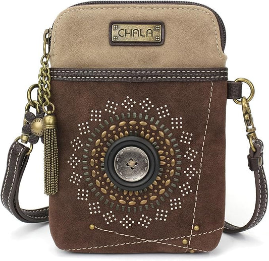 CHALA Dazzled Cell Phone Crossbody Purse-Women PU Leather Multicolor Handbag with Adjustable Strap