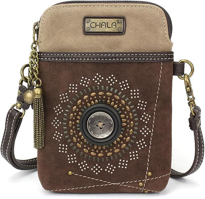 CHALA Dazzled Cell Phone Crossbody Purse-Women PU Leather Multicolor Handbag with Adjustable Strap