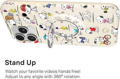 VELVET CAVIAR Compatible with MagSafe Phone Grip 2.0 | Cute Magnetic Ring Holder | Finger Loop Kickstand | Pop On Accessory for iPhone 17, 16, 15, 14, 13, 12 | Snoopy Moods