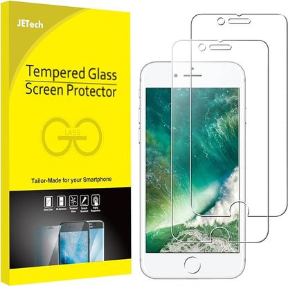 JETech Screen Protector for iPhone 8/7, 2-Pack | HD Clear, Tempered Glass Film, Anti-Scratch Glass