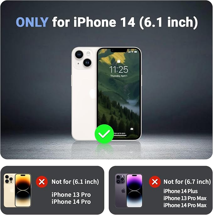 jaroco Magnetic for iPhone 14 Case, [Compatible with MagSafe][Military Grade Drop Protection][Heavy Duty Protection][Non-Slip][Shockproof] 2-Layer Durable Bumper Phone Case 6.1''-Army Green