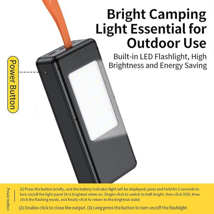 ordinarYone Removable 16 Slot 21700 Battery Case for Power Charging Features LED Camping Light Multi Mode and Protections