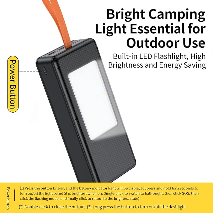 ordinarYone Removable 16 Slot 21700 Battery Case for Power Charging Features LED Camping Light Multi Mode and Protections