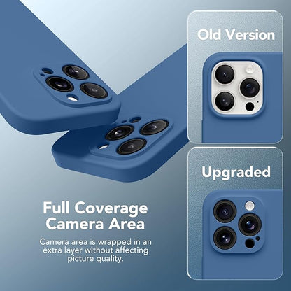 Magnetic for iPhone 15 Pro Case, Compatible with MagSafe, [Full Camera Protection][Screen Protector] Silicone Shockproof Protective Phone Case for iPhone 15 Pro 6.1", Lake Blue