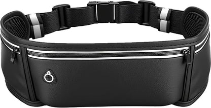 Running Belt for Phone – Adjustable Running Waist Pack with 3 Pockets Fits Up to 7.2 Inch Phones, Slim Running Fanny Pack for Men & Women Jogging Hiking Fitness
