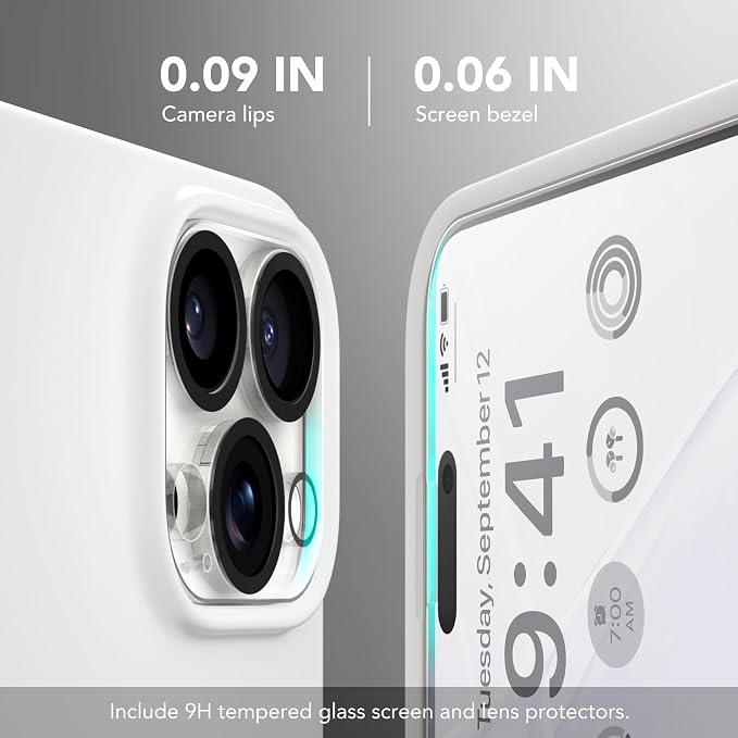GONEZ Magnetic for iPhone 16 Pro Max Case, Compatible with MagSafe, Liquid Silicone Case, with Screen Protector + Camera Protector, Full Body Protective Shockproof Phone Cover 6.9", White