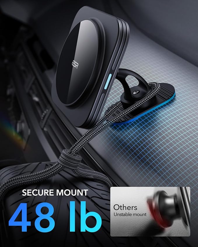 ESR for MagSafe Car Mount Charger,15W Magnetic Wireless Car Charger, for MagSafe Car Charging, Air Vent Dashboard Phone Holder Mount for iPhone Air 17 Pro Max 16 15 14 13 12, Galaxy S25, Fast Charging