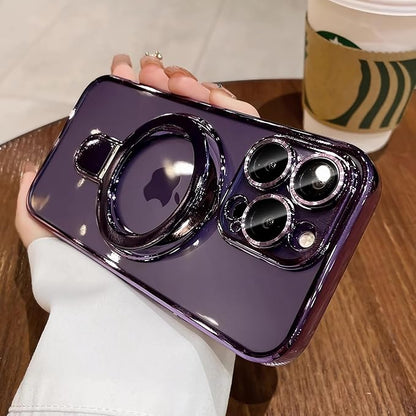 LXK Magnetic Stand for iPhone 14 Pro Max Case Compatible with MagSafe, Military-Grade Protection, with Camera Protector, Clear Scratch-Resistant Back Case for iPhone 14 ProMax 6.7 inch (Purple) | Magnetic Stand, Clear, Scratch-Resistant