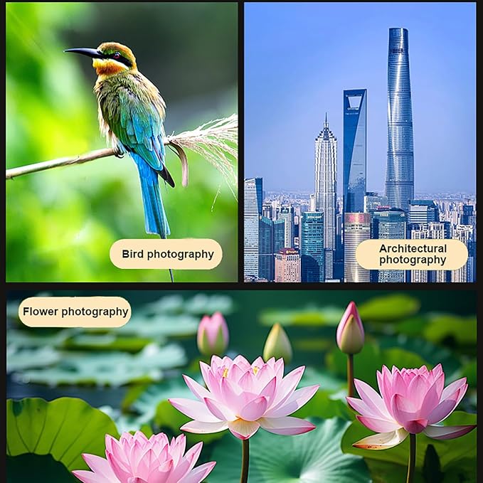 400mm Telephoto Lens for iPhone & Android – HD Phone Telescope with FMC 7-Layer Optical Coating, Universal Clip, Eyepiece & Carrying Case for Wildlife, Sports & Travel