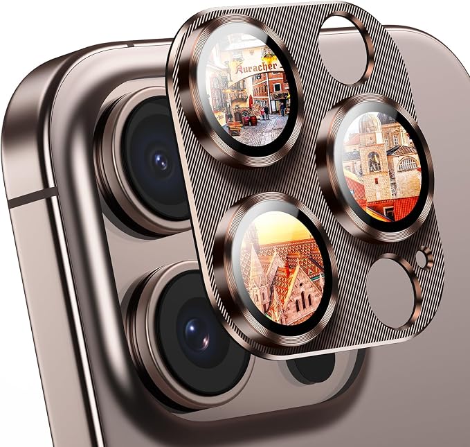 AFARER 2Pack Camera Lens Protector for iPhone 16 Pro & 16Promax,Full Coverage 9H Tempered Glass,Case Friendly for iPhone 16Pro/16 Pro Max,(Desert Titanium Gold)