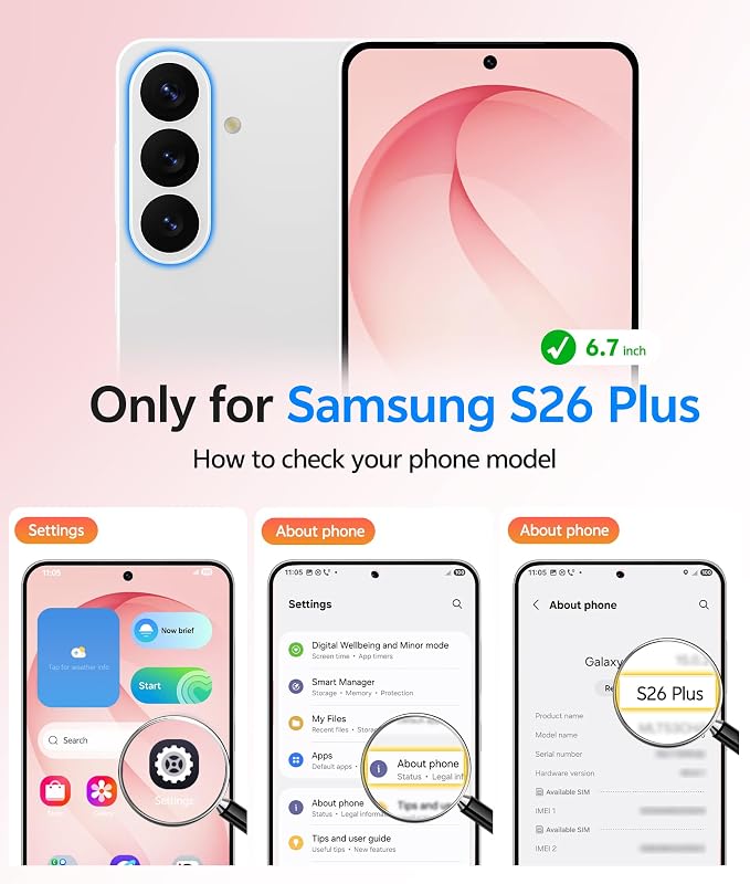 FNTCASE for Samsung Galaxy S26+ Plus Case: [Fit for Magsafe] [Full Camera Protection + Screen Protector] Translucent Matte Military Grade - Shockproof Protective Phone Cover for S26 Plus - Pink