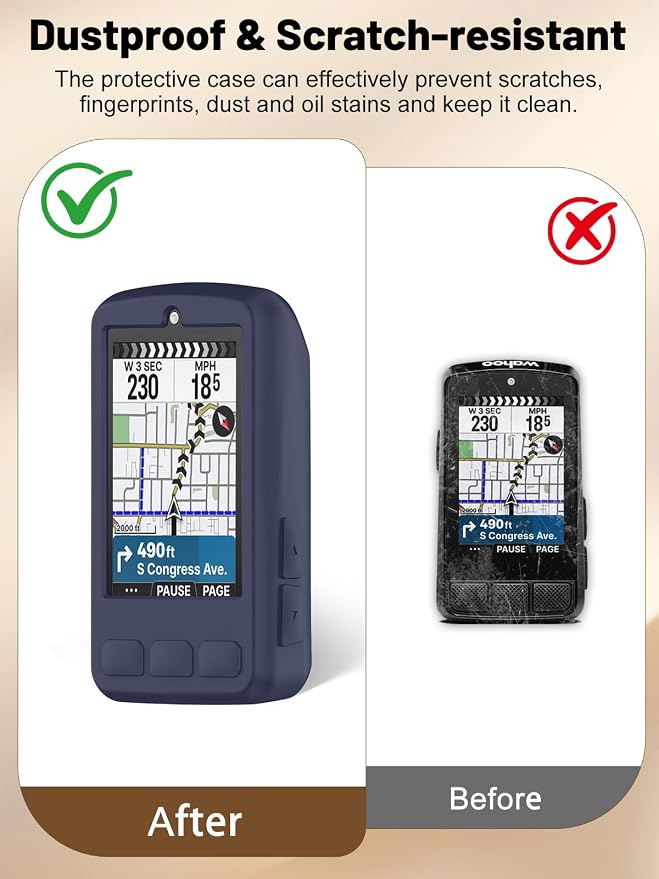 Silicone Protective Case for Wahoo ELEMNT Bolt V3 Cycling Computer, Full-Body Protective Cover with Precise Cutout, Shockproof Dustproof Protector Sleeve & Scratch-Resistant Sleeve (Blue)