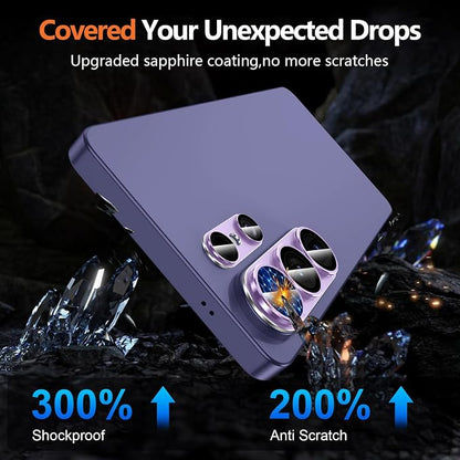 for Samsung Galaxy S26 Ultra Camera Lens Protector, Electroplated Matte Back with 9H Tempered Glass Lens Protector, [Strong Adsorption] [Case-Friendly] Metal Ring HD Clear Lens Cover, Purple