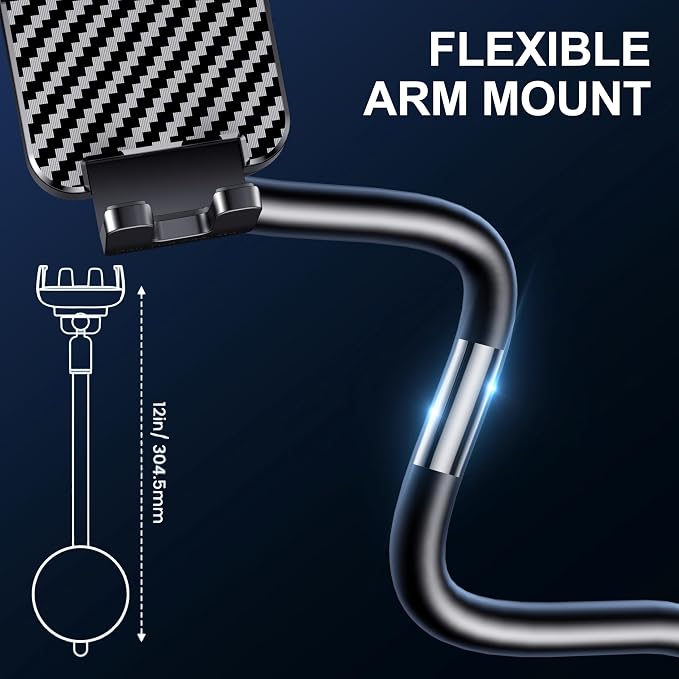 Phone Holders for your Car [Long Flexible Neck] Car Phone Mount [Anti-Shake Stabilizer] Cell Phone Holder Car for Dashboard Windshield Automotive Accessories Fit for iPhone Android Smartphone
