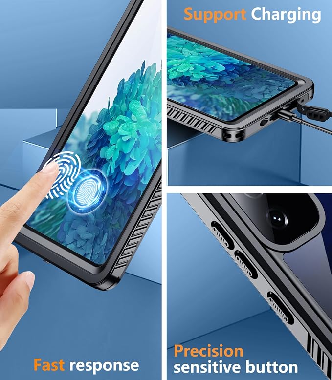 Temdan for Samsung Galaxy S20 FE Case Waterproof, [Military-Grade Drop Protection] [IP68 Underwater] Full Body Heavy Duty Rugged Shock-Proof Case for S20 FE 6.5''-Black