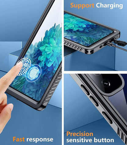 Temdan for Samsung Galaxy S20 FE Case Waterproof, [Military-Grade Drop Protection] [IP68 Underwater] Full Body Heavy Duty Rugged Shock-Proof Case for S20 FE 6.5''-Black