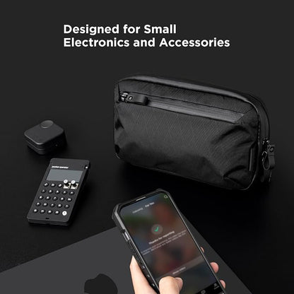 ALPAKA Elements Tech Case Mini Tech Pouch 1.5L Cable Bag Black X-Pac VX42 | Weatherproof Fabric, YKK Aquaguard Zipper, Detachable Shoulder Strap, Ideal for Electronics & Accessories, Daily Work Travel