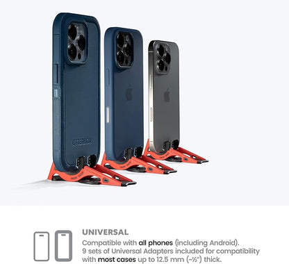 GEOMETRICAL Pocket Tripod PROv2 - Card-Size Stand, for iPhone, Magma Red Universal Kit