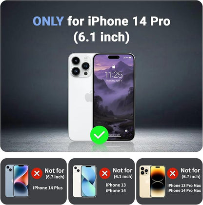 jaroco Magnetic for iPhone 14 Pro case, [Compatible with MagSafe][Military Grade Drop Protection][Heavy Duty Protection][Non-Slip][Shockproof] 2-Layer Durable Bumper Phone Case 6.1''-Dark Purple