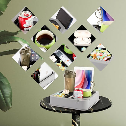 Couch Cup Holder Couch Caddy Couch Tray Cup Holder for Couch,Couch Caddy with Cup Holder for Remote Phone Tablet Beverage Snack (Black).