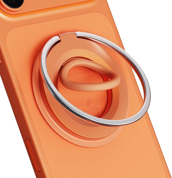 Magnetic Phone Grip for iPhone, 360° Rotation Silicone Phone Ring Grip Holder,Metal Finger Kickstand Compatible with Magnetic Accessories for iPhone 17/16/15/14 Air Pro Max Plus