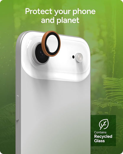 ZAGG iPhone Camera Lens Protector for iPhone Air - Orange, Camera Ring, Maximum Impact & Scratch Protection, Anti-Reflective Technology, Smudge-Resistant, Precise Fit, Glass Elite