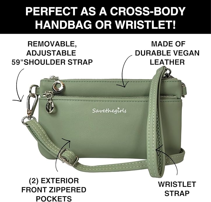 Save the Girls Cell Phone Purse - Touch Screen Women’s Crossbody Bag - Clutch Purses for Women (Bella) | Touch Screen, for Women