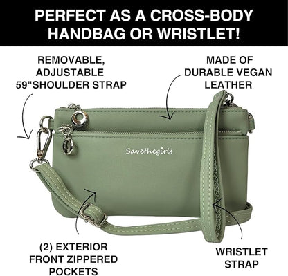 Save the Girls Cell Phone Purse - Touch Screen Women’s Crossbody Bag - Clutch Purses for Women (Bella) | Touch Screen, for Women