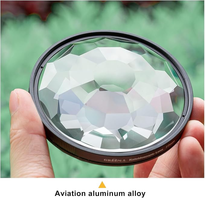 GREEN.L 52mm Kaleidoscope Prism Lens Filter Photography Prism Crystal Glass Effect Filter